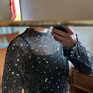Sheer Starry Night Top